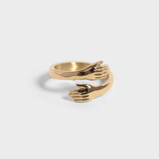 18K Gold PVD Stainless Steel Hug Ring: 7