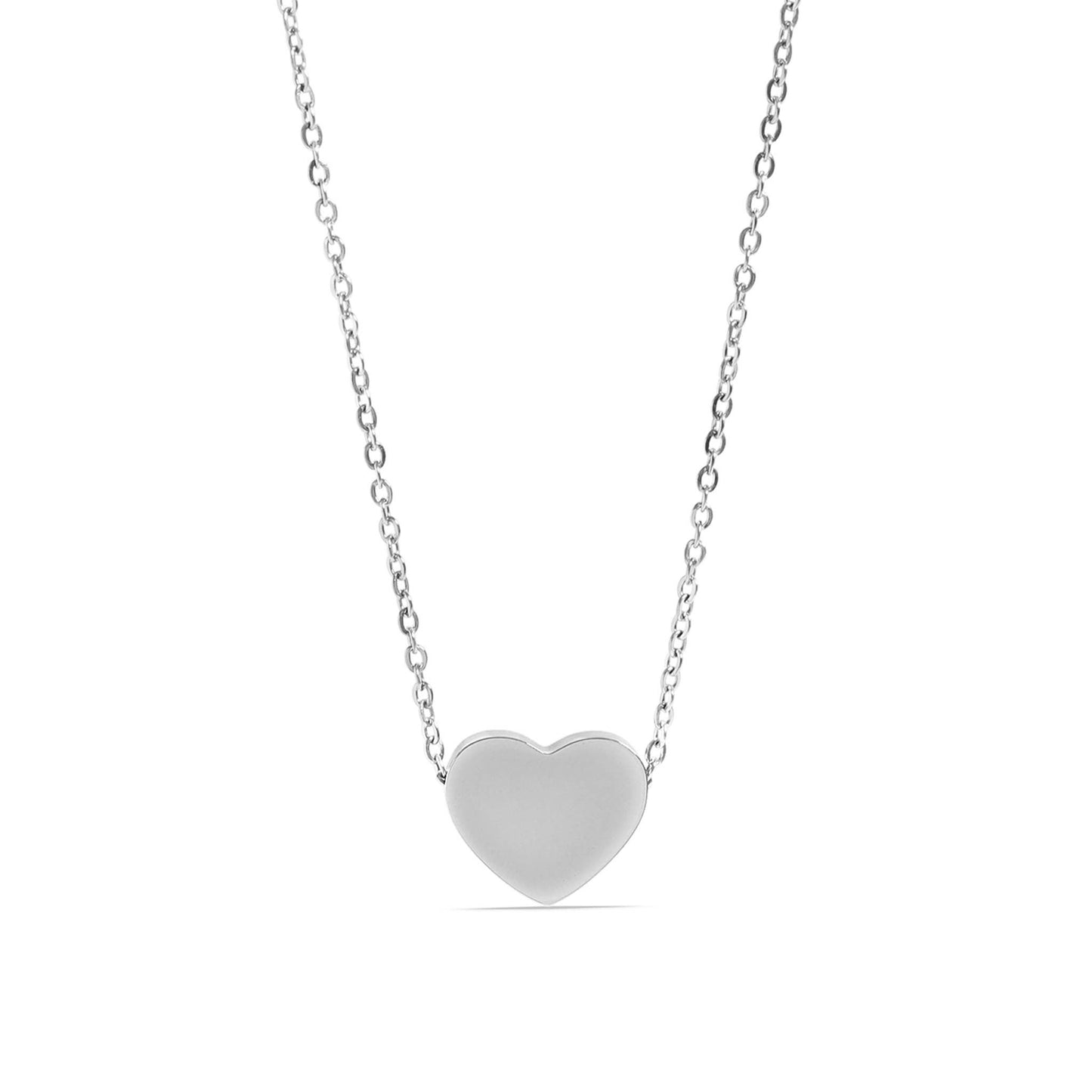 Stainless Steel Blank Heart Necklace: Stainless