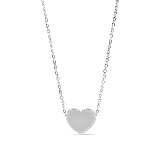 Stainless Steel Blank Heart Necklace: Gold