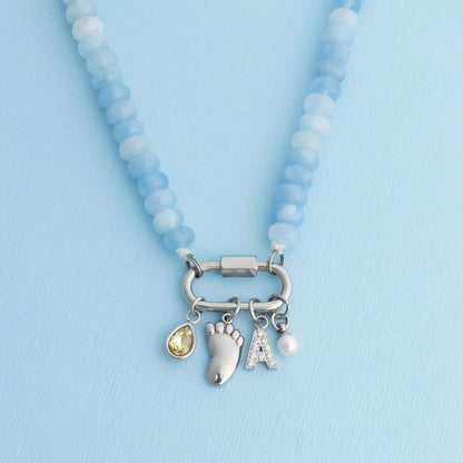 18K Gold PVD Stainless Steel Baby Foot Charm: Gold