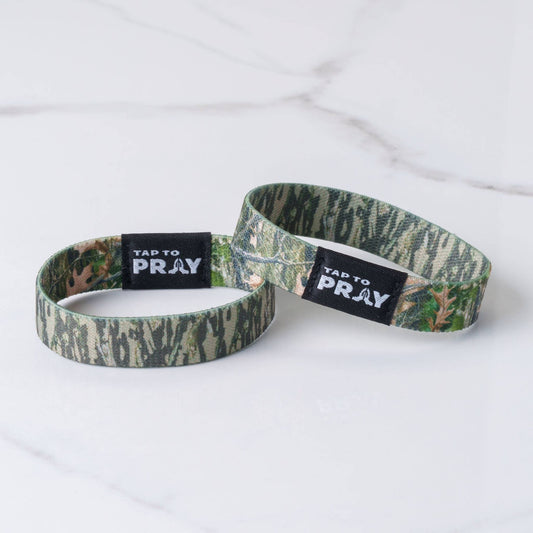 Tap To Pray™ Wristbands - Forest & Tree Bark Camo: Small / Forest Camo / Tree Bark Camo