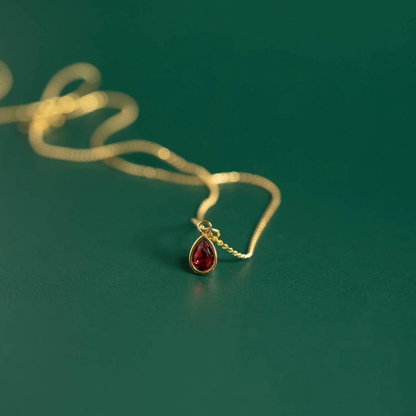 18K Gold PVD Teardrop Birthstone Charm: September