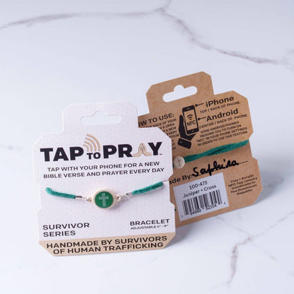 Tap To Pray® Survivor Series Bracelet: Mocha + Cross