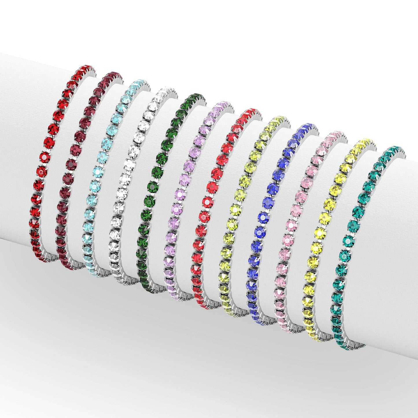 Stainless Steel Birthstone Tennis Bracelet: September / 6.5"+1"