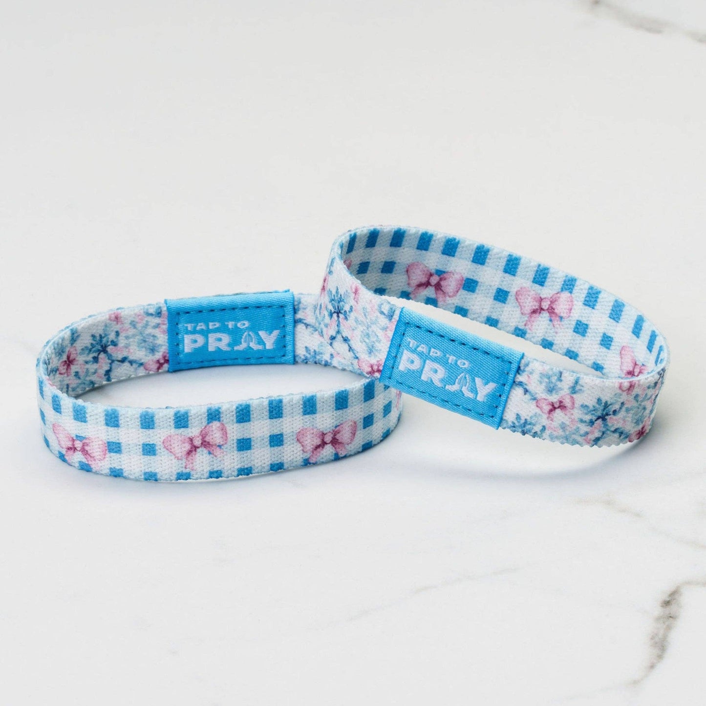 Tap To Pray® Wristband – Blue Belle: Medium