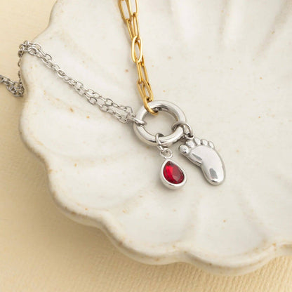 18K Gold PVD Stainless Steel Baby Foot Charm: Gold