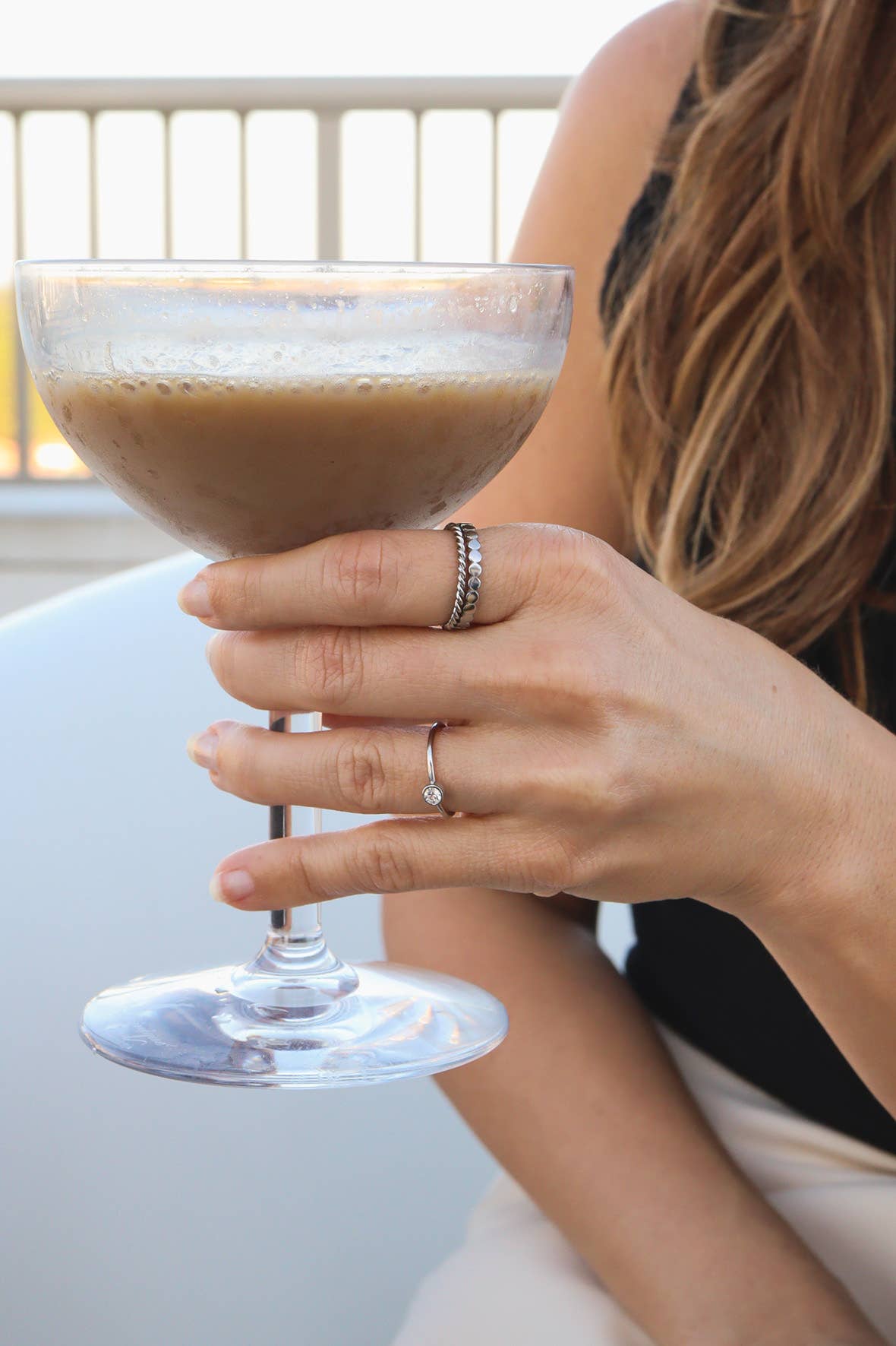 Stainless Steel Birthstone Stacking Ring: September / 7