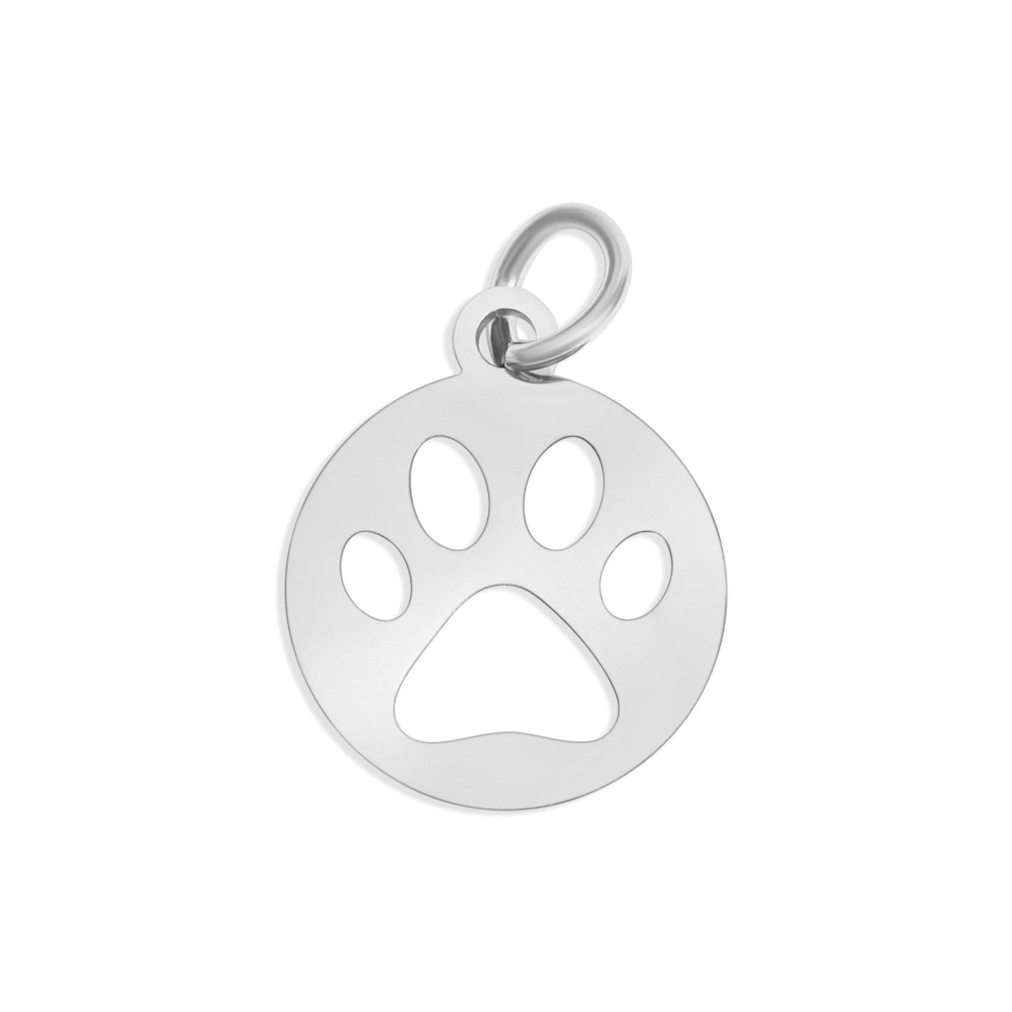 18K Gold PVD Stainless Steel Paw Print Charm: Gold