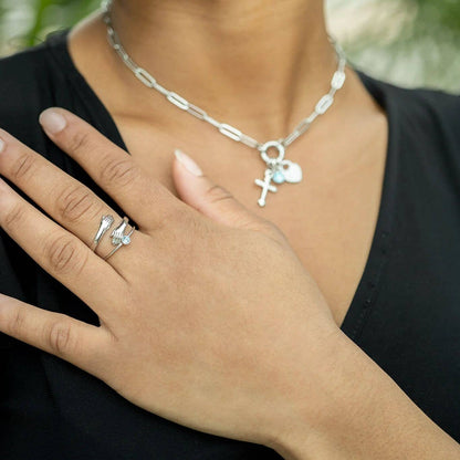 Stainless Steel Birthstone Stacking Ring: October / 8