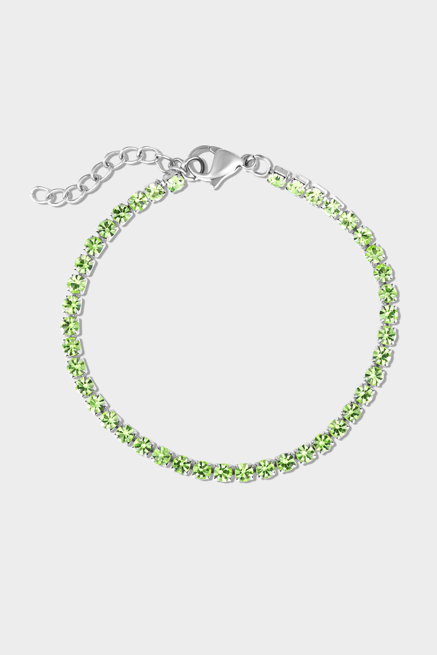 Stainless Steel Birthstone Tennis Bracelet: September / 6.5"+1"