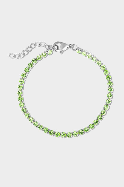 Stainless Steel Birthstone Tennis Bracelet: October / 6.5"+1"