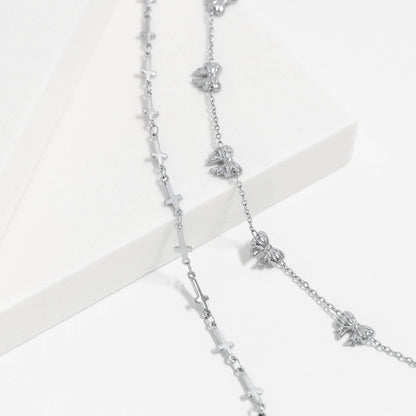 18K Gold PVD Stainless Steel Cross Chain Bracelet: Stainless
