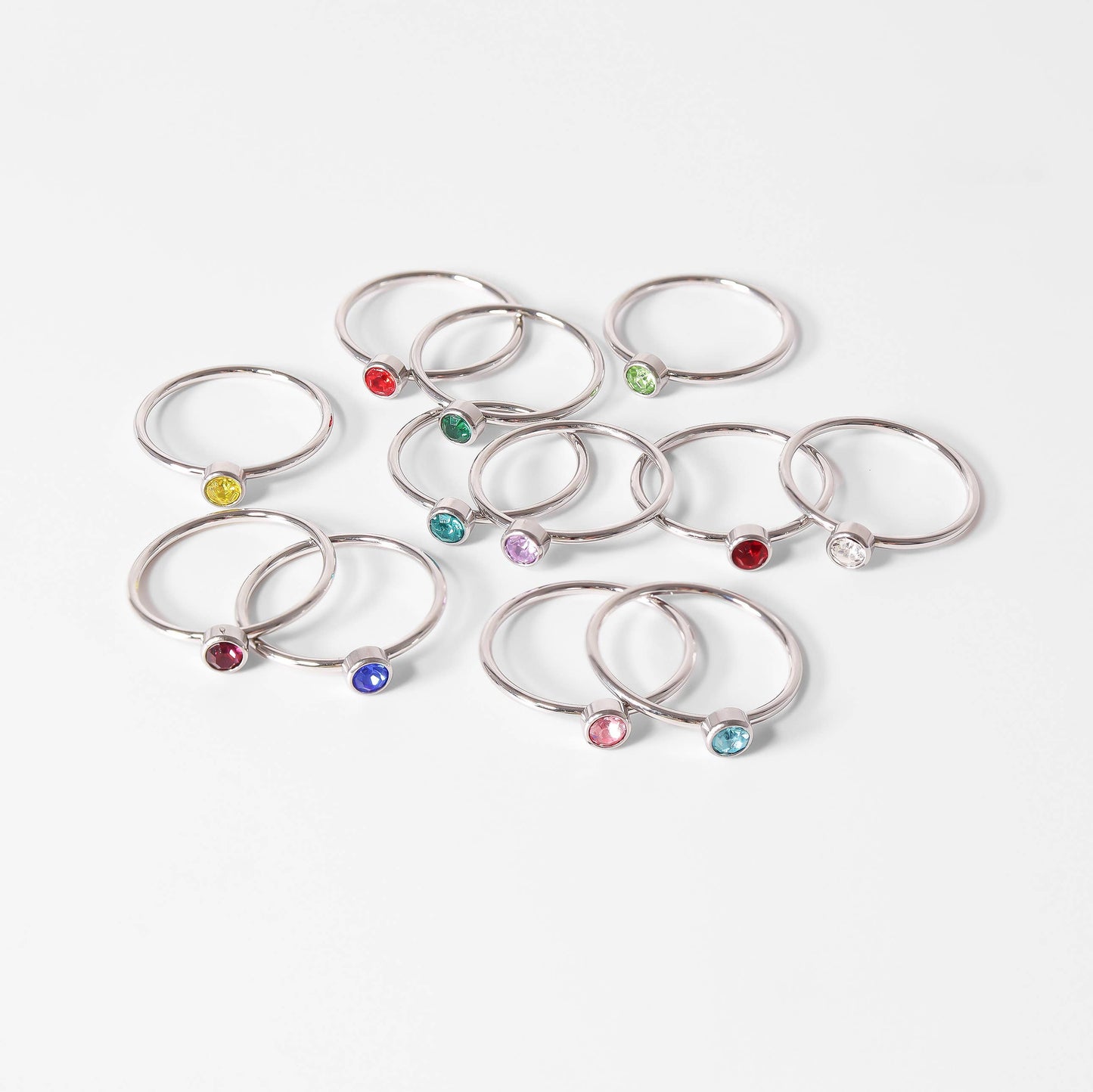 Stainless Steel Birthstone Stacking Ring: October / 8