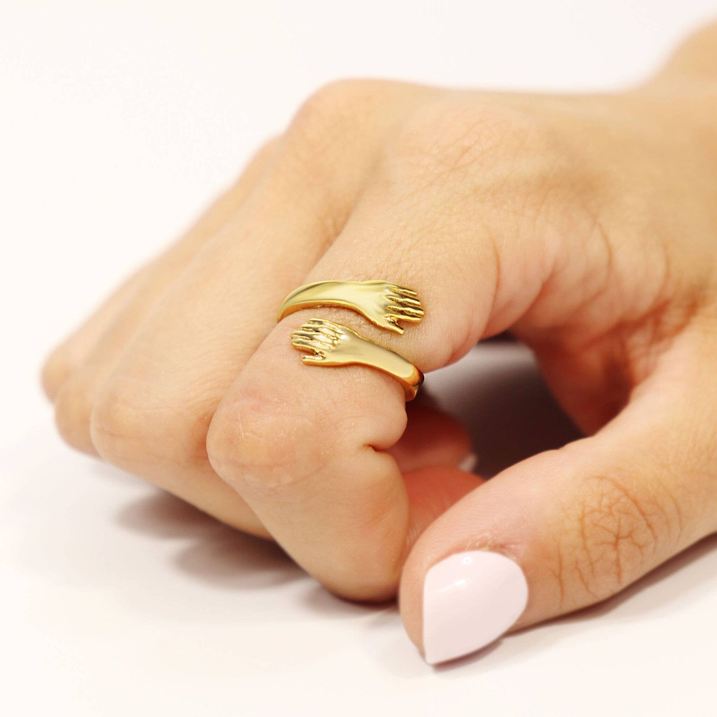 18K Gold PVD Stainless Steel Hug Ring: 7