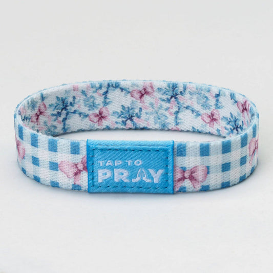 Tap To Pray® Wristband – Blue Belle: Medium