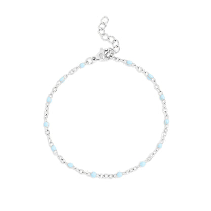 18K Gold PVD Stainless Steel Turquoise Confetti Bracelet: Gold
