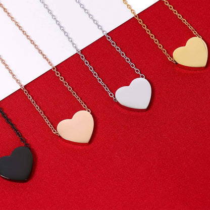 Stainless Steel Blank Heart Necklace: Gold