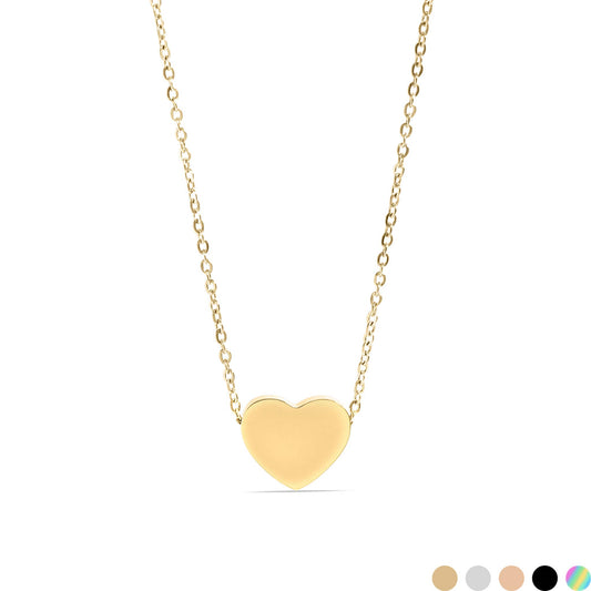 Stainless Steel Blank Heart Necklace: Gold