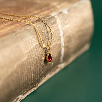 18K Gold PVD Teardrop Birthstone Charm: September