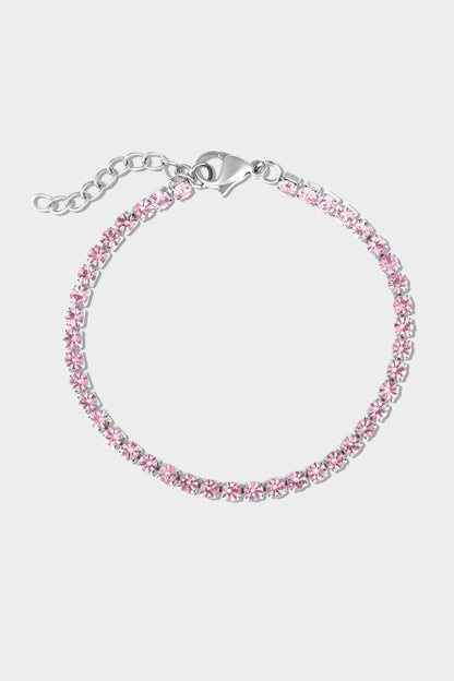 Stainless Steel Birthstone Tennis Bracelet: September / 6.5"+1"