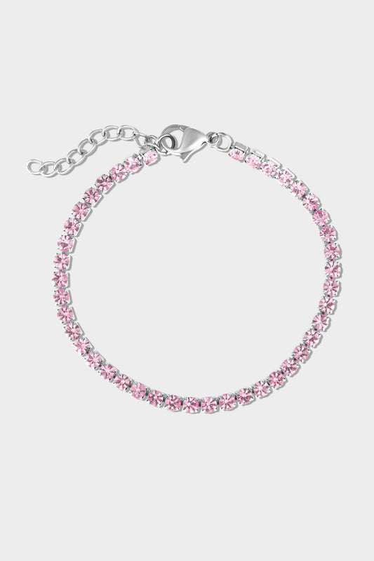 Stainless Steel Birthstone Tennis Bracelet: October / 6.5"+1"