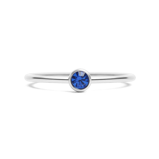 Stainless Steel Birthstone Stacking Ring: September / 7