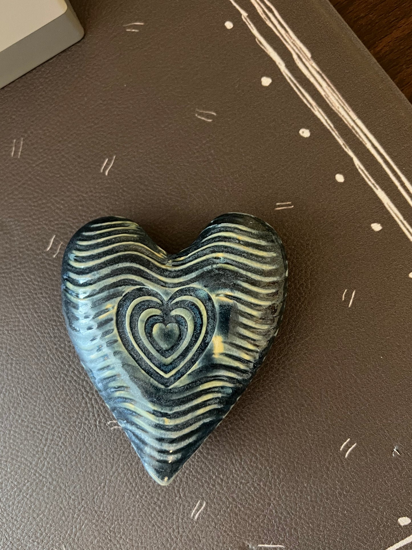 Hand crafted heart Belforest pottery- handmade heart