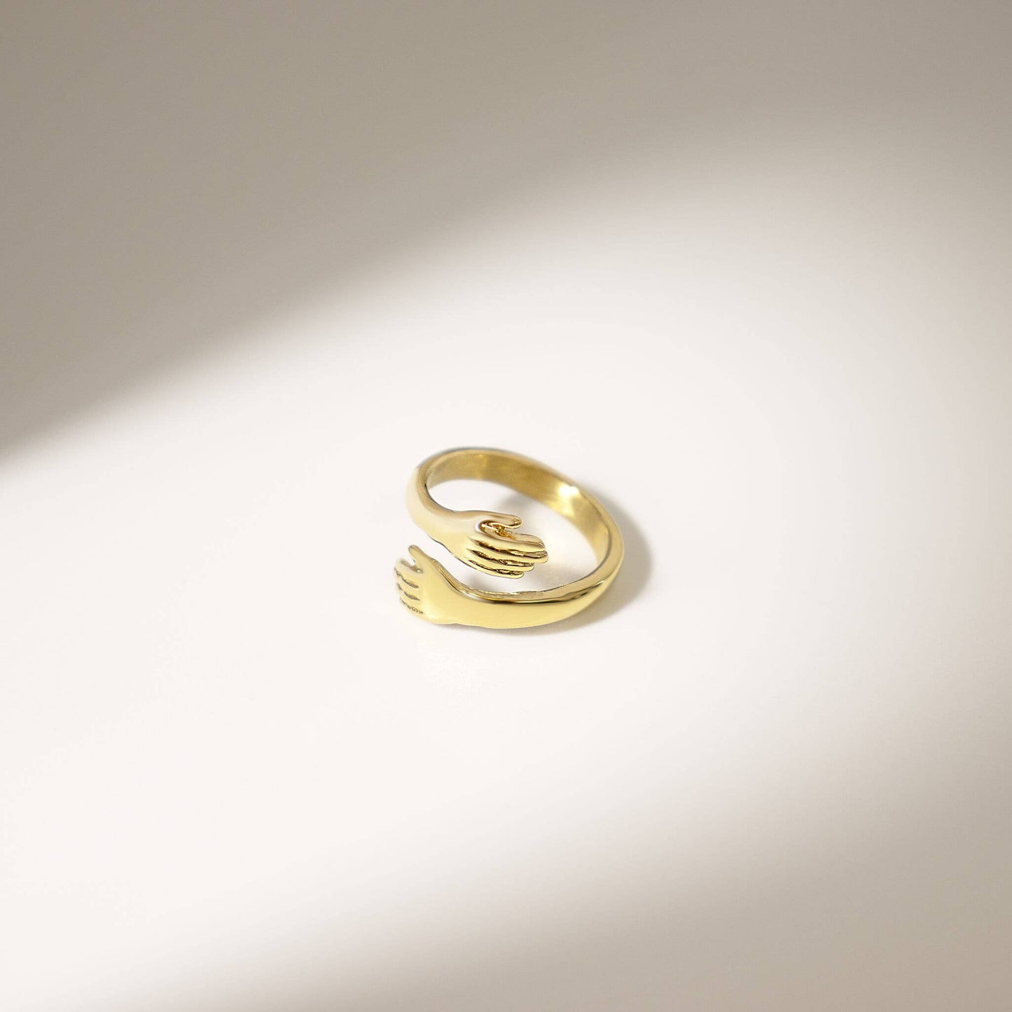 18K Gold PVD Stainless Steel Hug Ring: 7