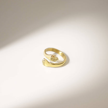 18K Gold PVD Stainless Steel Hug Ring: 7