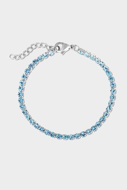Stainless Steel Birthstone Tennis Bracelet: September / 6.5"+1"