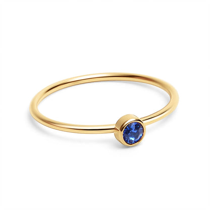 18K Gold PVD Stainless Steel Birthstone Stacking Ring: September / 8