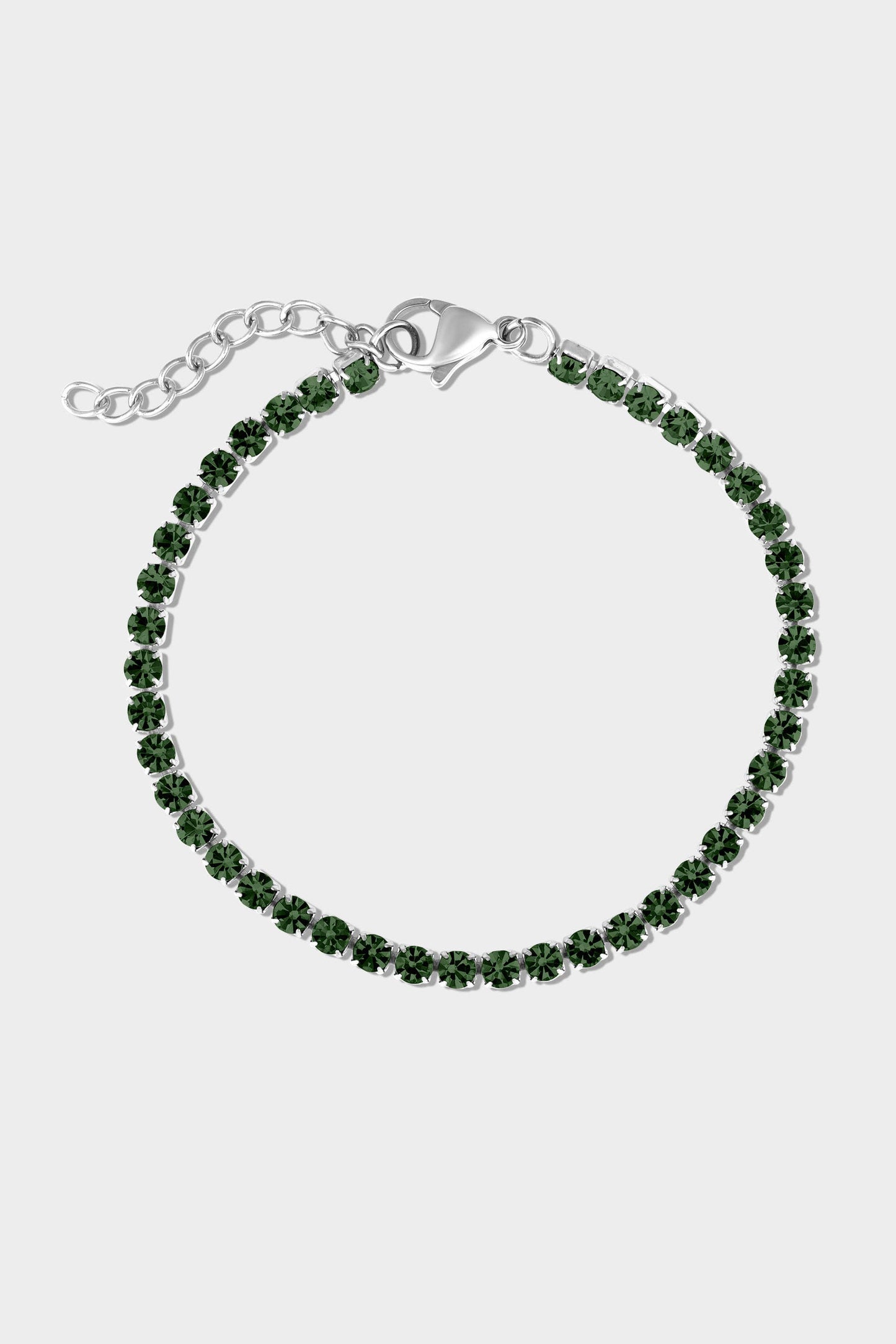 Stainless Steel Birthstone Tennis Bracelet: September / 6.5"+1"