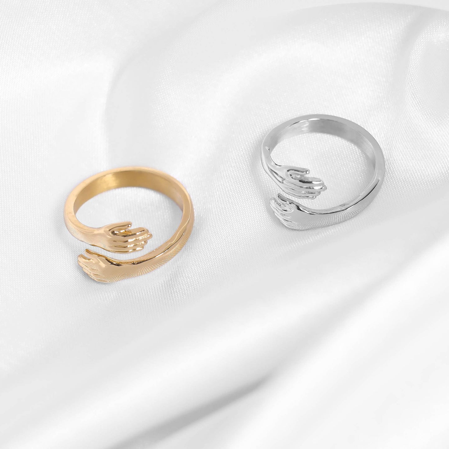 18K Gold PVD Stainless Steel Hug Ring: 7