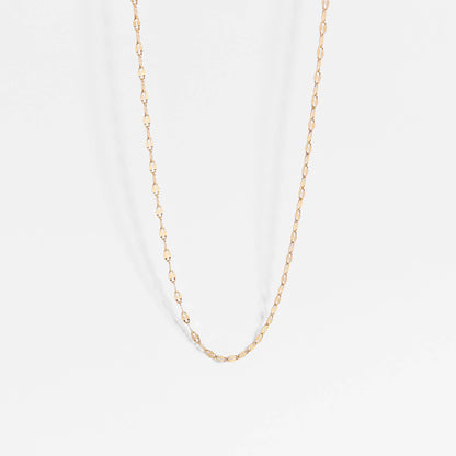 Stainless Steel Lip Chain Necklace: Gold / 18"