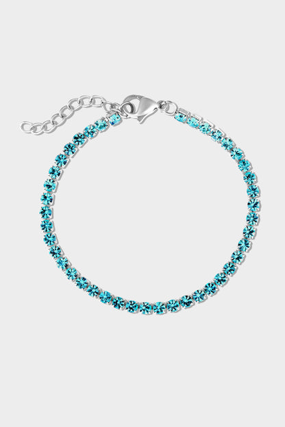 Stainless Steel Birthstone Tennis Bracelet: October / 6.5"+1"