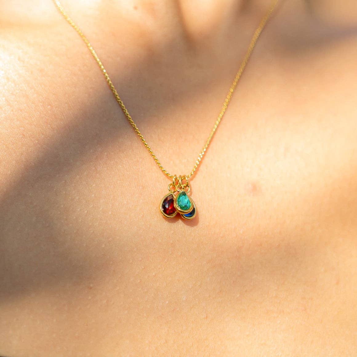 18K Gold PVD Teardrop Birthstone Charm: October