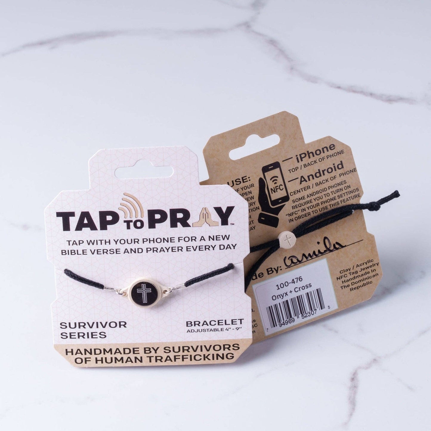 Tap To Pray® Survivor Series Bracelet: Mocha + Cross