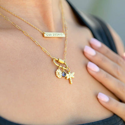 18K Gold PVD Teardrop Birthstone Charm: September