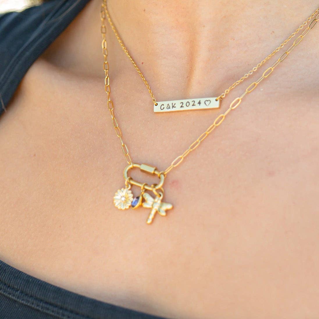 18K Gold PVD Teardrop Birthstone Charm: September