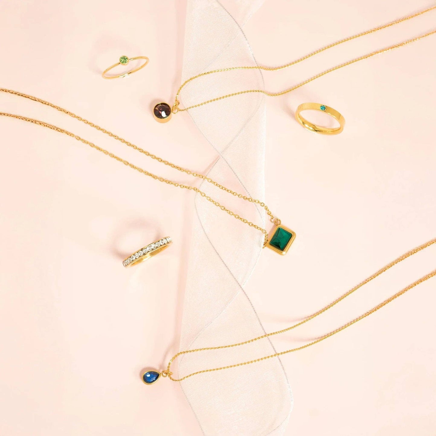 18K Gold PVD Teardrop Birthstone Charm: September