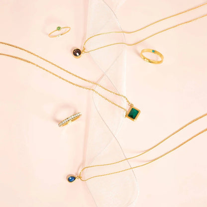 18K Gold PVD Teardrop Birthstone Charm: September