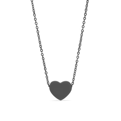 Stainless Steel Blank Heart Necklace: Stainless