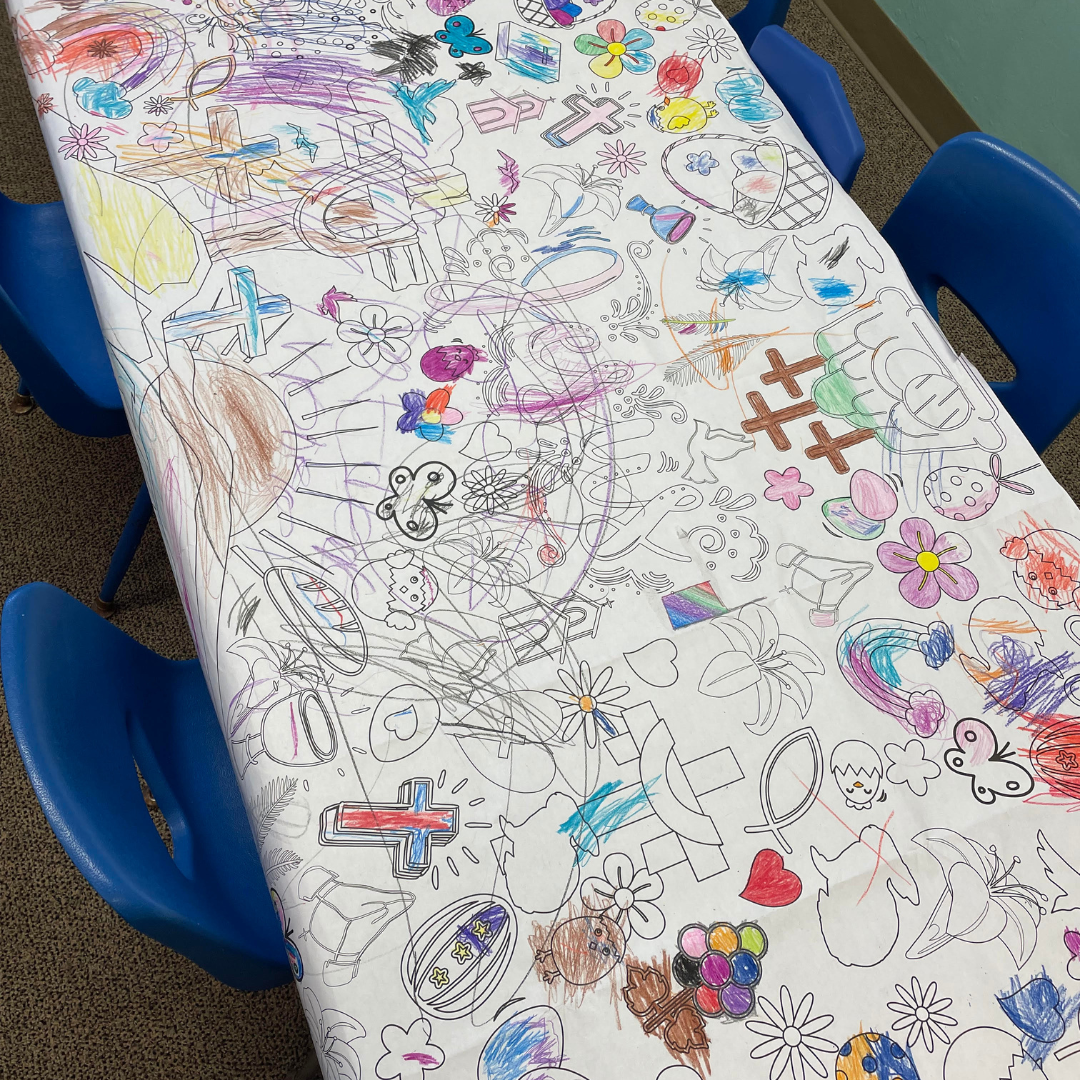 Religious Easter Coloring Tablecloth