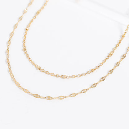 Stainless Steel Lip Chain Necklace: Gold / 18"