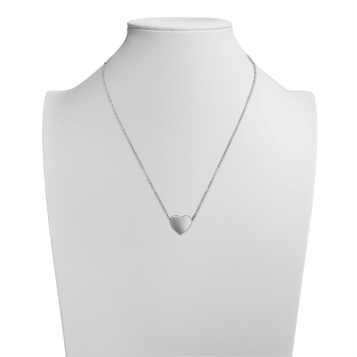 Stainless Steel Blank Heart Necklace: Stainless