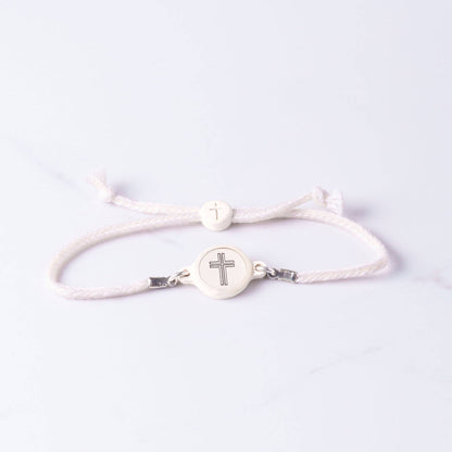 Tap To Pray® Survivor Series Bracelet: 14K Gold-Plated + Vanilla Cross