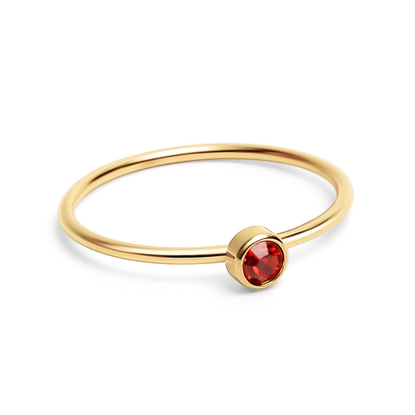18K Gold PVD Stainless Steel Birthstone Stacking Ring: September / 8
