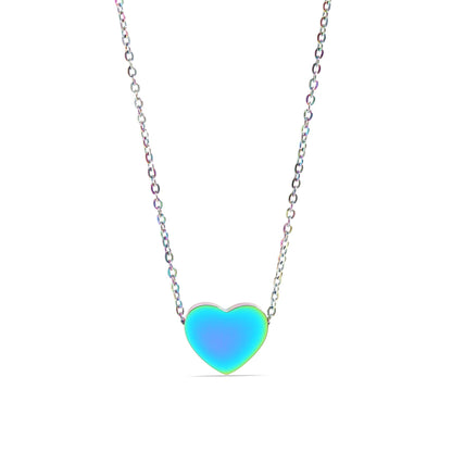 Stainless Steel Blank Heart Necklace: Gold