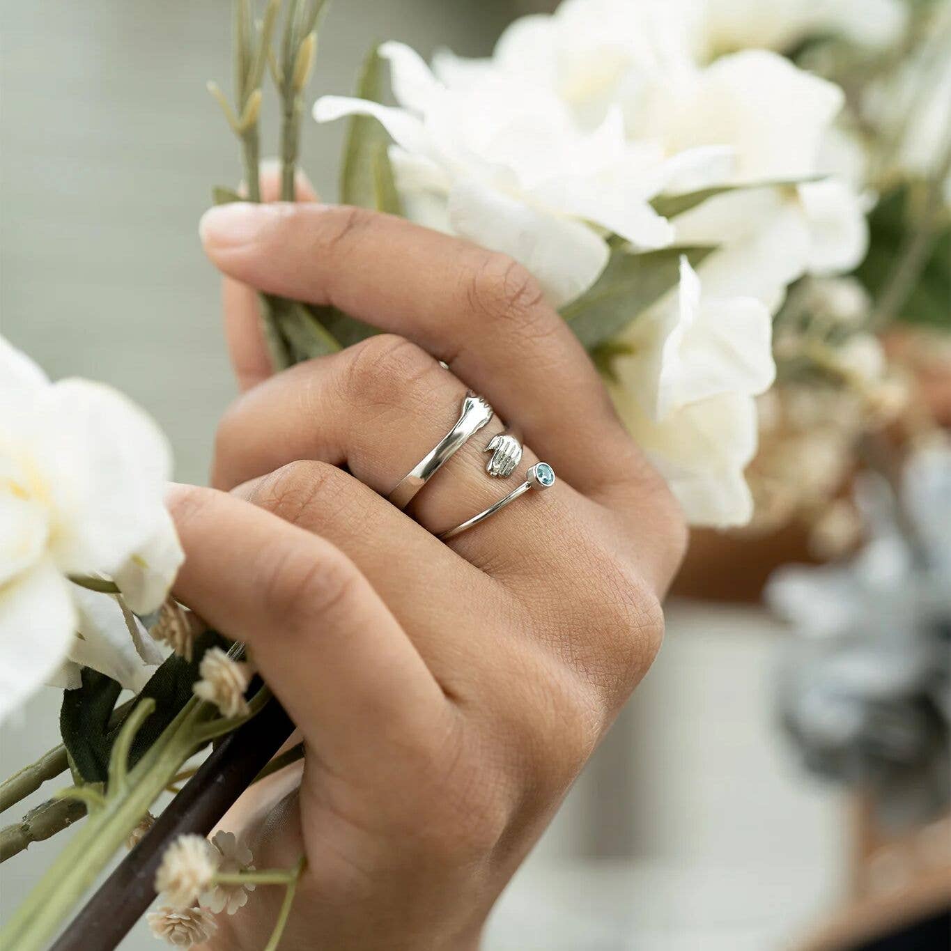 Stainless Steel Birthstone Stacking Ring: September / 7
