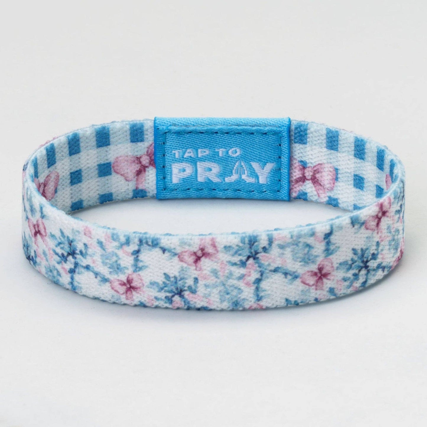 Tap To Pray® Wristband – Blue Belle: Medium